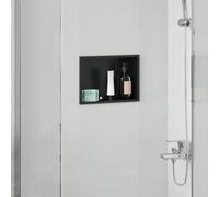 vidaXL Nicchia per doccia Nero 30 x 20 x 9,5 cm Acciaio Inox