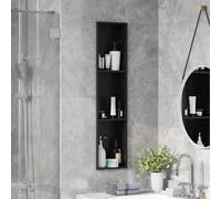 vidaXL Nicchia per doccia Nero 90 x 20 x 9,5 cm Acciaio Inox