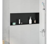 vidaXL Nicchia per doccia Nero 90 x 30 x 9,5 cm Acciaio Inox