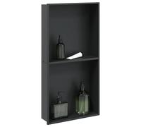 vidaXL Nicchia per Doccia Nero Opaco 32x62x9cm in Acciaio Inox