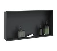 vidaXL Nicchia per Doccia Nero Opaco 62x32x9cm in Acciaio Inox