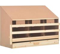 vidaXL Nido per galline a 3 scomparti 93x40x65 cm in legno di pino massiccio