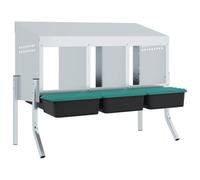 vidaXL Nido per Galline a 3 Scomparti con Gambe in Acciaio Zincato