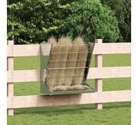 vidaXL Nutriente per Fieno Argento 71 x 33 x 70 cm Acciaio zincato