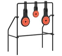 vidaXL Obiettivo di tiro 2 + 1 26 x 13 x 30 cm in acciaio nero con funzione di raccolta pellet integrata, resistente al calore e alla corrosione, ideale per interni ed esterni. Facile da conservare