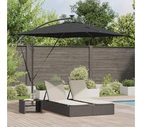 vidaXL Ombrello a bilanciere a forma di banana Nero 249 x 249 x 250 cm