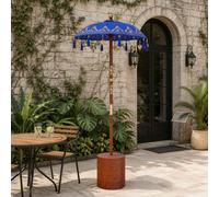 vidaXL Ombrello balinese con base 2 pz Blu