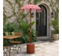 vidaXL Ombrello balinese con base 2 pz Rosa