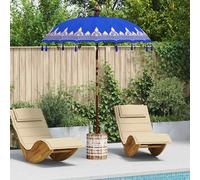 vidaXL Ombrello balinese con base Blu 185 x 185 x 260 cm