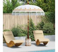 vidaXL Ombrello balinese con base Crema 185 x 185 x 260 cm