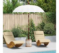 vidaXL Ombrello balinese con base Crema e Bianco 190 x 190 x 250 cm