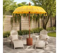 vidaXL Ombrello balinese con base Giallo e marrone 190 x 190 x 295 cm