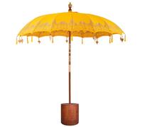 vidaXL Ombrello balinese con base Giallo e Marrone 220 x 220 x 295 cm