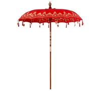 vidaXL Ombrellone Altro Rosso x 250 cm Cotone e legno
