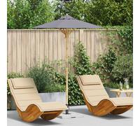 vidaXL Ombrello da giardino Ø 150 x 210 cm Bambù Rotondo Grigio Scuro