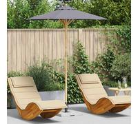 vidaXL Ombrello da giardino Ø 180 x 230 cm Bambù Rotondo Grigio Scuro