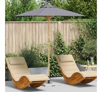 vidaXL Ombrello da giardino Ø 217 x 230 cm Bambù Rotondo Grigio Scuro