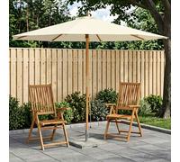 vidaXL Ombrello da giardino Ø 300 x 248 cm Legno di Eucalipto Massello