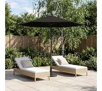 Ombrello da giardino 230 x 230 cm Poliestere Rettangolare Nero