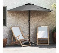 vidaXL Ombrellone da Patio Antracite 294 x 150 x 224 cm, in Tessuto Poliestere, con Telaio in Alluminio. Ha luci LED, manovella, Resistenza ai Raggi UV, è Impermeabile e ventilato, Ideale per estern