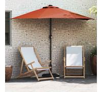vidaXL Ombrellone da Giardino Mezzano con Luci LED, Tessuto Poliestere Anti-UV e Impermeabile, Manovella Regolabile, Struttura in Alluminio Grigio Scuro, 294 x 150 x 224 cm, Ombrelloni da Patio