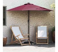 vidaXL Ombrello da Giardino in Bordeaux con LED Solari, Materiale in Alluminio e Poliestere, Dimensioni 294 x 150 x 224 cm, Pieghevole con manovella, Resistente ai Raggi UV e all'Acqua, Dotato di ve