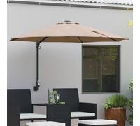 vidaXL Ombrello da Giardino a Muro Tortora 250 cm