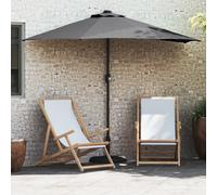 vidaXL Ombrellone da Patio Antracite 294 x 150 x 224 cm, in Tessuto Poliestere, con Telaio in Alluminio. Ha luci LED, manovella, Resistenza ai Raggi UV, è Impermeabile e ventilato, Ideale per estern