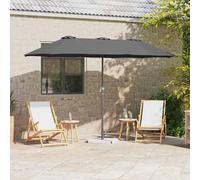 vidaXL Ombrello da giardino Antracite 370 x 197 x 239 cm