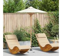 vidaXL Ombrello da giardino Bianco crema 150 x 150 x 210 cm Bambù