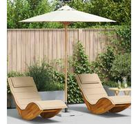 vidaXL Ombrello da giardino Bianco crema 217 x 217 x 230 cm Bambù