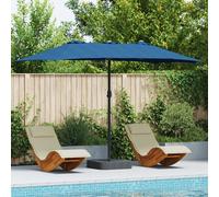 vidaXL Ombrello da giardino Blu 385 x 209 x 244 cm Tessuto