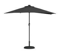 vidaXL Ombrello da Patio - Colore: Nero, Dimensioni: 294 x 150 x 224 cm, Illuminazione LED, Design Pieghevole, Resistente ai Raggi UV e all'Acqua, Struttura in Alluminio, Tessuto in Poliestere. Perf