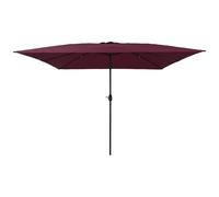 vidaXL Ombrello regolabile bordeaux, rosso | 300 cm, tonalità rotonda per esterni, resistente ai raggi UV e impermeabile, telo ribaltabile