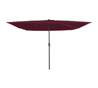 vidaXL Ombrello Grande Rosso Borgogna Regolabile in Altezza e Angolo | Tessuto Resistente all'Acqua e ai Raggi UV | Design Pieghevole per un Facile Stoccaggio | Soluzione Moderna per Ombra da Esterno