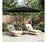 vidaXL Ombrello da giardino Rettangolare 2 x 3 m Poliestere Nero
