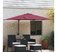 vidaXL Ombrello da giardino Rosso bordò 248.5 x 247.5 x 160 cm Tessuto