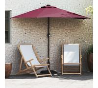 vidaXL Ombrello da giardino Rosso bordò 294 x 150 x 224 cm Tessuto