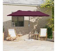 vidaXL Ombrello da giardino Rosso bordò 380 x 196 x 235 cm