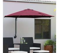 vidaXL Ombrello da giardino Rosso e Nero 248 x 248 x 148 cm