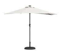 vidaXL Parasol da Giardino Mezza Sabbiato con Polo in Alluminio, 294 cm di Larghezza, 150 cm di Altezza, con luci LED, manovella Regolabile. Ideale per patii, balconi e Giardini, Perfetto per Creare