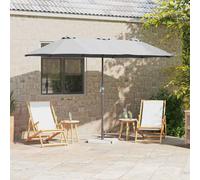 vidaXL Ombrello da giardino Sabbia 370 x 197 x 239 cm