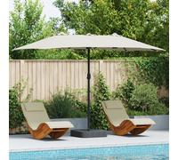 vidaXL Ombrello da giardino Sabbia 385 x 209 x 244 cm Tessuto