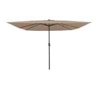 vidaXL Ombrello da giardino Tortora, Nero 295 x 295 x 245 cm