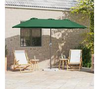 vidaXL Ombrello da giardino Verde 370 x 197 x 239 cm