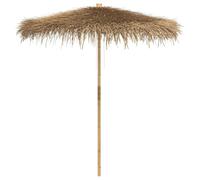 vidaXL Ombrello Tiki con Baldacchino a Foglia di Banana 240 cm Bambù, ombrellone da giardino, ombrellone, ombrellone da esterno