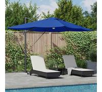 vidaXL Ombrellone 351 x 250 x 253 cm Poliestere e Alluminio Azzurro