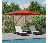 vidaXL Ombrellone 352 x 251 x 265 cm Poliestere e Alluminio Terracotta