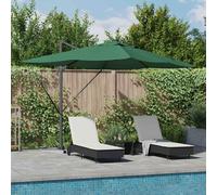 vidaXL Ombrellone 352 x 251 x 265 cm Poliestere e Alluminio Verde
