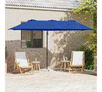 vidaXL Ombrellone 372 x 198 x 243 cm Poliestere e Alluminio Azzurro